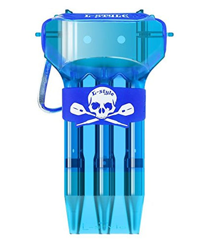 L-style Dart Case: Krystal One Hard Shell Dart Set Holder for Soft Tip and Steel Tip - color: Blue