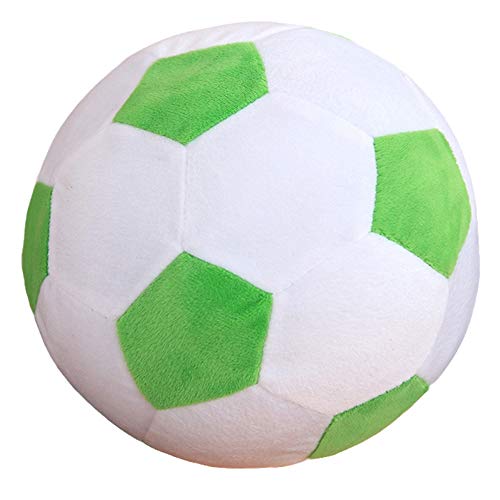 AOQI Plush Soccer Balls - Fluffy Stuffed Toy Soccer Ball Plush Pillow Soft Durable Stuff Soccerball Gift for Kids Boy Baby (Green - White,17.7inch/45cm) - color: Green - White, size: 17.7inch/45cm