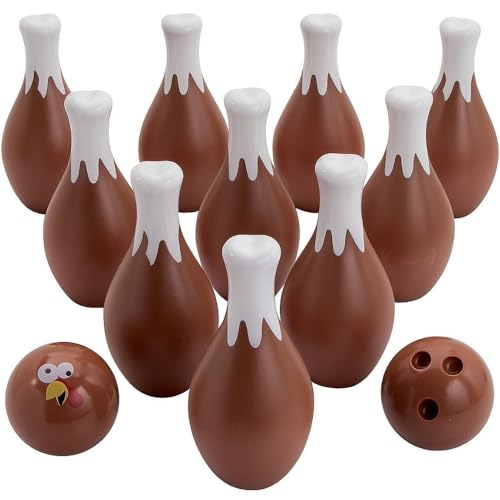 Fun Express Thanksgiving Turkey Bowling Set, 7 Pieces