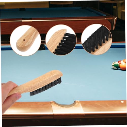 Pool Table Felt Cleaner with Gentle Bristles Solid Wood Handle Billiards Brush for Dust and Dirt Removal Practical Multi-use Billiard Table Accessory for Cushions and Rails