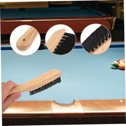 Pool Table Felt Cleaner with Gentle Bristles Solid Wood Handle Billiards Brush for Dust and Dirt Removal Practical Multi-use Billiard Table Accessory for Cushions and Rails