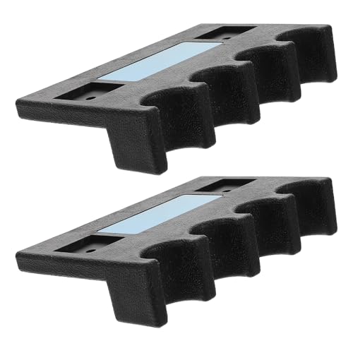 Cabilock 2pcs Wall Mounted Pool Cue Rack Holder with 4-hole Weighted Design and Non-slip Pads, Billiards Accessories Organizer for Game Rooms and Professional Pool Table Storage