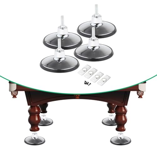 DYNWAVE 4Pcs Billiard Pool Table Leg Levelers Enhanced Stability Leveling Feets Adjustable Pad Protector for Pingpong Table