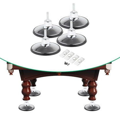 DYNWAVE 4Pcs Billiard Pool Table Leg Levelers Enhanced Stability Leveling Feets Adjustable Pad Protector for Pingpong Table