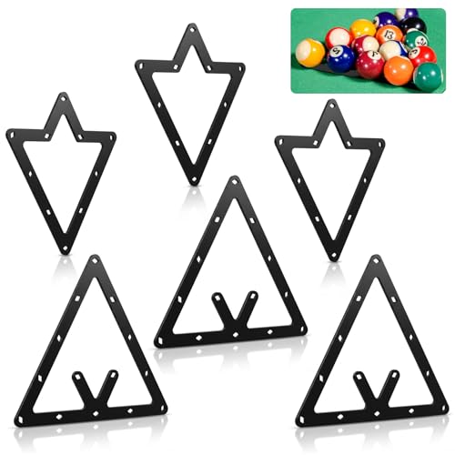 Amabro 6 Pack Magic Pool Ball Rack Sheet, Triangle Billiards Ball Rack Holder for 8 9 10 Balls, Magic Racking Cue Accessories for Pool Table Games