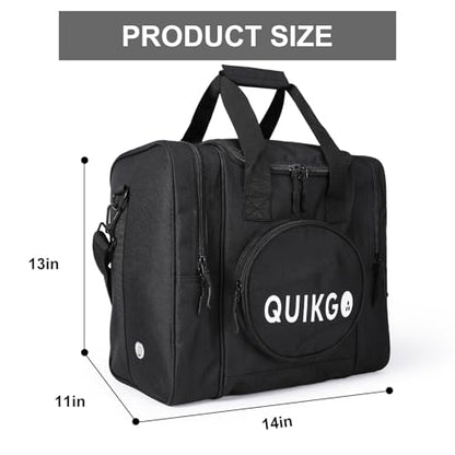 Bowling Ball Bag for Single Ball, Tote Bowling Bag with Padded Ball Holder - color: Black