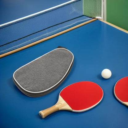 Holibanna 2pcs Table Tennis Paddle Bag Set with Protective Storage Case, Portable Grey Shell Design, Organizer for Racket and Ball, Suitable for Table Tennis Players and Travel