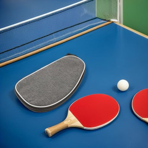 Cabilock 2pcs Table Tennis Racket Case Paddle Bag with Zipper Storage Organizer Grey Shell Portable Sports Bag for Ping Pong Paddle and Ball Carrying