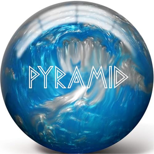 Pyramid Path Polyester Bowling Ball - Customizable with Basic Drilling Options - Great for Spare Shooting, League, Recreational, Straight Bowlers - Beginner Entry Level & Kids - color: Aqua/Silver, size: 16 LB