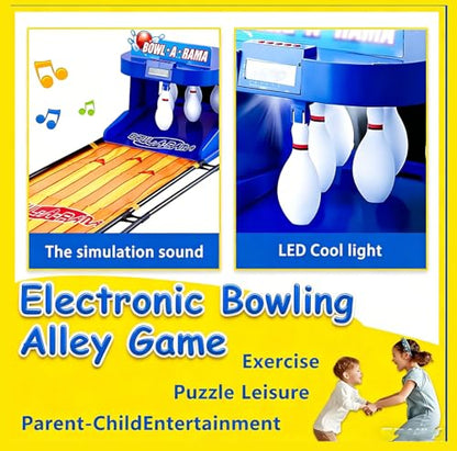 Electronic Bowling Alley Game for Home, 3.5m Indoor Bowling Game with LED Scoreboard, Auto Reset, Lighting and Sound Effects, Bowling