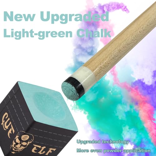 CUEELF Cube Pool Cue Chalk Technology Billiard Pool Stick Chalk for Professional Low Deflection, Durable, Reduces Miscues-1pc - color: Light green