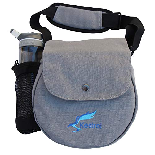 Kestrel Black Disc Golf Bag - Fits 6-10 Golf Discs + Bottle - For Beginner & Advanced Golfers - Extremely Durable Canvas - Frisbee Golf Bag - Small Sling/Shoulder Disc Golf Bag For Men & Women - color: Gray