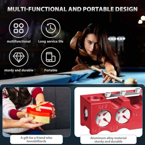 11-in-1 Billiards Pool Cue Tip Shaper, Pool Cue Tips Replacement Kit, Pool Cue Tips,Pool Cue Tip Tool for Replacement and Shaping Cue Tips - color: Red