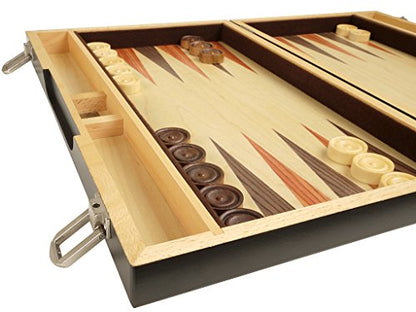 15-inch Retro Wood Backgammon Set - 2 Players, Ages 8+