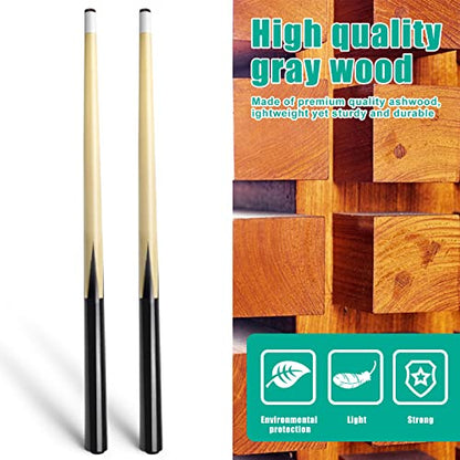 2 Pieces 19Inch Mini Cue Stick Pool Cue Hardwood Billiard Cue Stick for Kids
