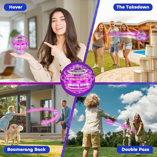 Tikduck Flying Orb Ball 2026 Toys Soaring Hover Boomerang Spinner Hand Controlled Mini Drone Cosmic Globe Spinning Kids Outdoor Fly Toy Birthday Gift Cool Stuff for Boys Girls 6 7 8 9 10+ Year Old - color: Pink