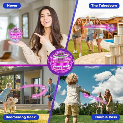 Tikduck Flying Orb Ball 2026 Toys Soaring Hover Boomerang Spinner Hand Controlled Mini Drone Cosmic Globe Spinning Kids Outdoor Fly Toy Birthday Gift Cool Stuff for Boys Girls 6 7 8 9 10+ Year Old - color: Pink
