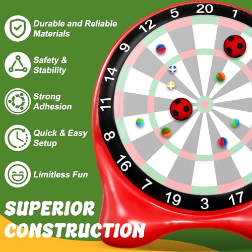 Inflatable Soccer Dart Board, Giant Kick Darts,Indoor Outdoor Lawn Yard Games for Kids Adults Family, Big Jumbo Carnival Games for Party | 6ft Dart Boards with Pump Accessories