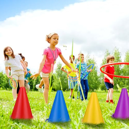 Hungdao 61 Pcs Toss Game Toys Set Bean Bag Carnival Games Ring Toss Game Dart Board Corn Hole Games with Sticky Balls Rings Medal Party Toys for Boys Girls Gifts Outdoor Indoor