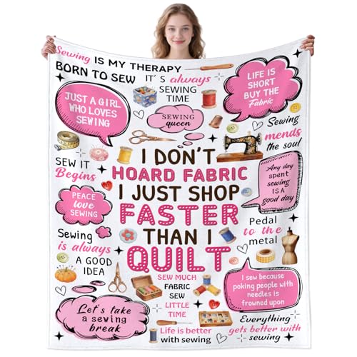 Sewing Blanket Gifts for Women Female,Sewing Accessories Unique Throw Blankets, for Couples Men Mom Her 50"x40" - color: Sewing, size: 50"x40"