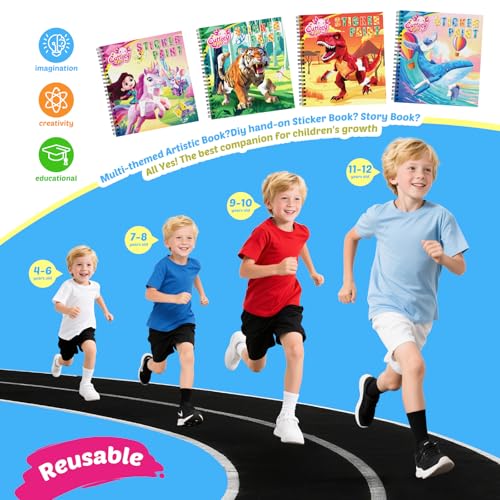 4Pcs Educational Sticker Puzzle Book for Kids, Travel Puzzle Sticker by Number Activity Books with Story - Airplane Car Road Trip for Girls Kids Early Learning, Screen Free, Separation Anxiety Gifts - color: Style-2-4pcs