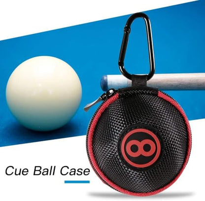 Lixada Cue Ball White1 PCS 57.2MM Clip-On Billiard Ball Holder 6 Red Dot Pool Cue Training Ball for Pool Training Balls with Carabiner Fits 2.2in Balls (Cue Ball Case)