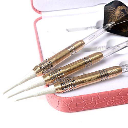 CUESOUL Soft Tip Darts Set Plastic Tip with Dart Case - color: 16g-Brass-Luxury Case-02