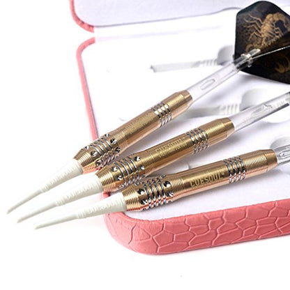 CUESOUL Soft Tip Darts Set Plastic Tip with Dart Case - color: 16g-Brass-Luxury Case-02