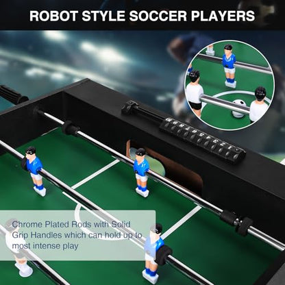 47Inch Large Foosball Table for Adults Multifunction Gaming Table Heavy Duty Soccer Playing Desk Heavy-Duty Football Arcade for Family Night/Game Room/Party