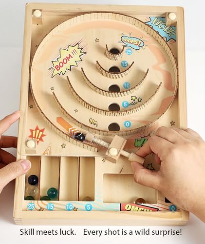 Pinball Machine Family Games for Kids | Fun Indoor Marble Run & Skee Ball Game, Party Board Games for Ages 6-12