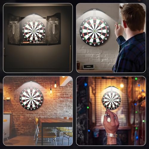 Dart Board Light, Bright LED Dart Board Lights with 3M Power Cord, Professional Dartboard Lighting Accessories - Black