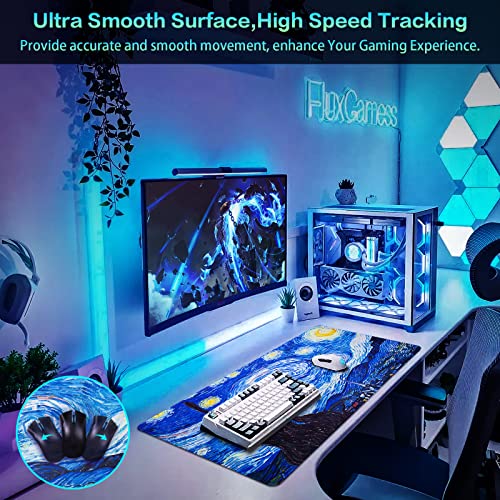 Canjoy Gaming Mouse Pad, Large Extended Mouse Pad Big Computer Mousepad for Home Office Gaming Work 31.5x15.7inch - color: Starry Night