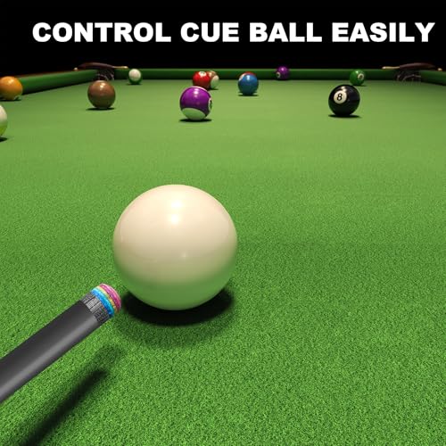HomeSeason Carbon Fiber Pool Cue 58" with Leather Bag Extender Extension Rod Professional Pool Stick 4-Layer Tip Low Deflection Cue Stick, 3 * 8/8Joint Pin, Ultra-Smooth, Billiard Cue Sticks - color: 20oz with bag