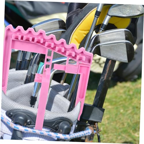 Golf Club Storage Rack Lightweight Portable Holder for Multiple Golf Shafts Stylish Pink for Home Garage