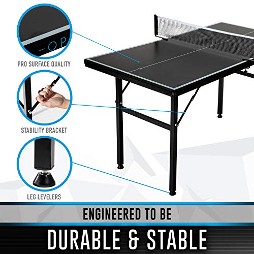 Franklin Sports Table Tennis Tables - Optima Table Tennis Tables - Indoor + Outdoor Tables - Official Size Conversion Tops - Mid-Size Tables for Kids - style: Mid-Size Table