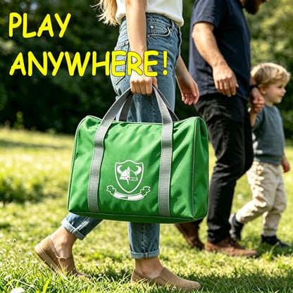 Jac & Mok Tumble Tower Game Set, Stacking Tower Game, Outdoor Games, Wooden Blocks Stacking Game - Includes Carry Bag (Natural, Jumbo-56pcs)