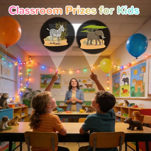 36 Pack Safari Party Favors LED Finger Lights, Glow in the Dark Jungle Animal Birthday Party Supplies, Goodie Bag Stuffers Classroom Treasure Box Prizes for Kids - style: Wildlife