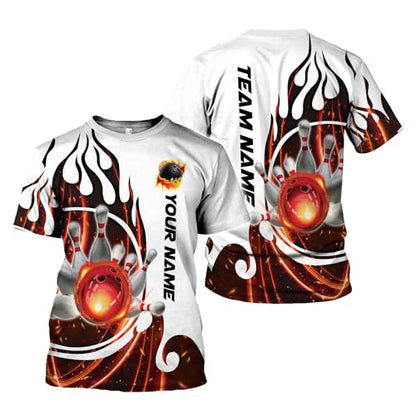 Rivelus Personalized Name Bowling Shirts for Men and Women 3D, Bowling Shirts for Team Bowling, Bowling Shirts Gift - color: Blm31