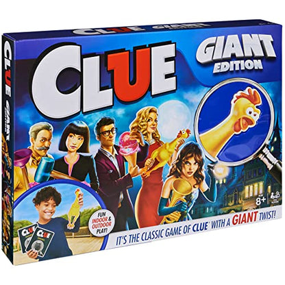 Spin Master Games, Clue Giant Edition, Family Game for Indoor & Outdoor Fun with Big Oversized Board, for Family and Kids, 2-4 Players, Ages 6 & Up - style: Giant Clue