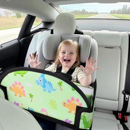 3PCS Kids Travel Tray for Airplane - Toddler Car Seat Table Tray, Road Trip Essentials for Boys & Girls, Carseat Lap Desk for Kids Road Trip Activities (Pink/Green-/Purple) - color: Pink/Green-/Purple--3PCS