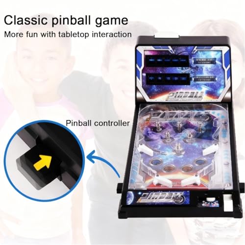 LED Pinball Machine for Adults Electronic Tabletop Pinball Toy with Light and Sound Effects for Kids and Family with Digital Counter and Arcade Game Sounds