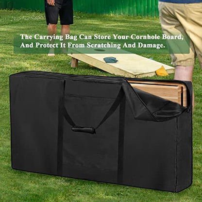 Cornhole Carrying Case, Professional Corn Hole with Bags Boards Carrying Bag Regulation Cornhole Board Covers, Black