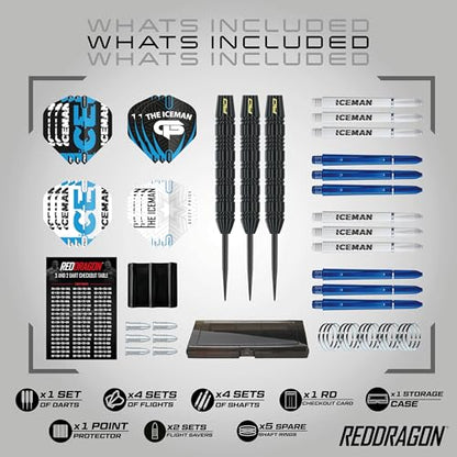 RED DRAGON Darts - Professional Darts Accessories - Choose from Full Dart Accessory Kit (Flights, Shafts, Finger Grip Wax & More) or Precision Dart Practice Rings - Multiple Options Available - style: Iceman