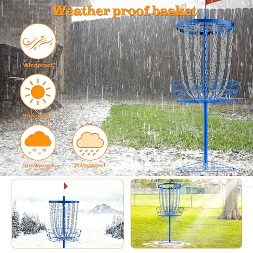 NQV PRO Disc Golf Basket,Heavy Duty 24 Chain Portable Target with Transit Bag, Outdoor/Indoor - size: 25.6x25.6x52"