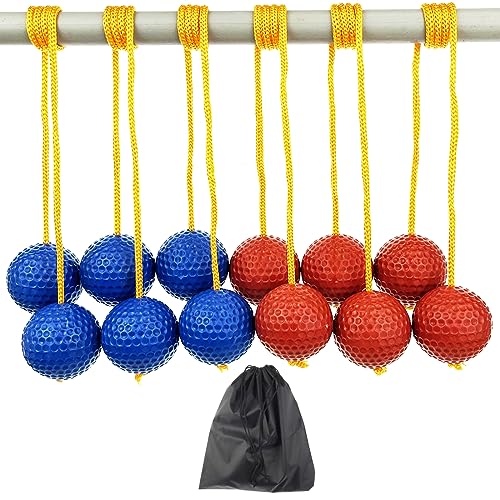 6 Pack Ladder Balls Ladder Toss Balls Replacement with Storage Bag for Toss Match (‎Red Blue) - color: ‎red Blue