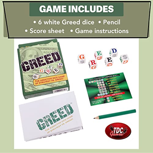 TDC Games Greed Dice Game - Great for Party Favors, Stocking Stuffers, Travel, Camping, for Adults and Families (Pack of 2) - size: Travel (Pack of 2)
