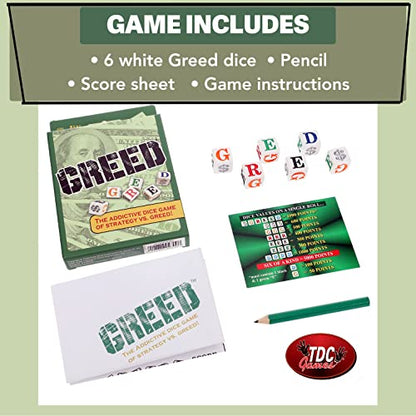 TDC Games Greed Dice Game - Great for Party Favors, Stocking Stuffers, Travel, Camping, for Adults and Families (Pack of 2) - size: Travel (Pack of 2)