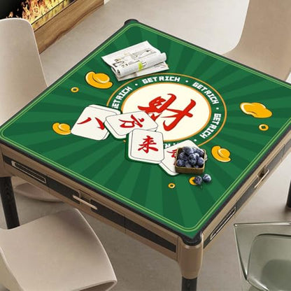 Mahjong Mat, Non-Slip Noise Reducing Game Mat, 31.5 Inch Mahjong Table Mat,Mahjong Mat with Cloth Bag and Carton Storage,Suitable for Mahjong, Dominoes, Solitaire and Other Games. (Rich-Green) - color: Rich-green