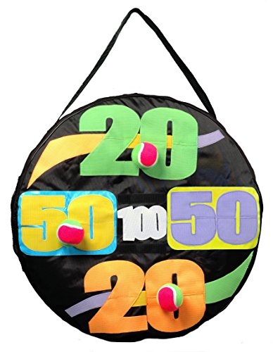 Tennis Ball Toss - Target, Dart Board Game 24" Inflatable Hook & Loop Target Game Young Adults w/ 3-2" Balls
