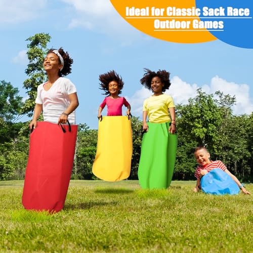 Potato Sack Race Bags, Soft Heavy Gauge Felt Sack Race Bags with Handles for Adults and Kids, Outdoor Games Backyard Games, Birthday Party, Carnival Field Day Lawn Family Reunion